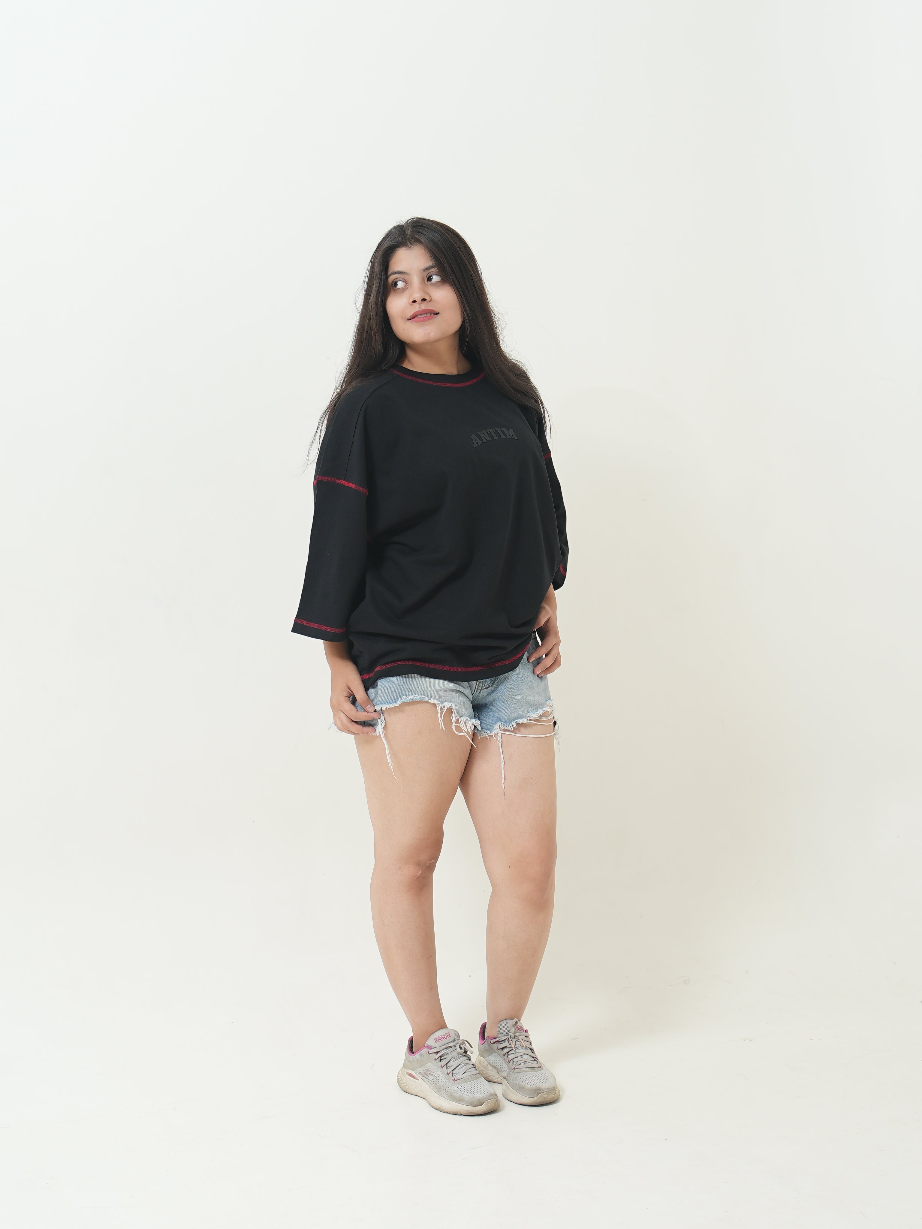 Antim Contrast Stitch Boxy Tee