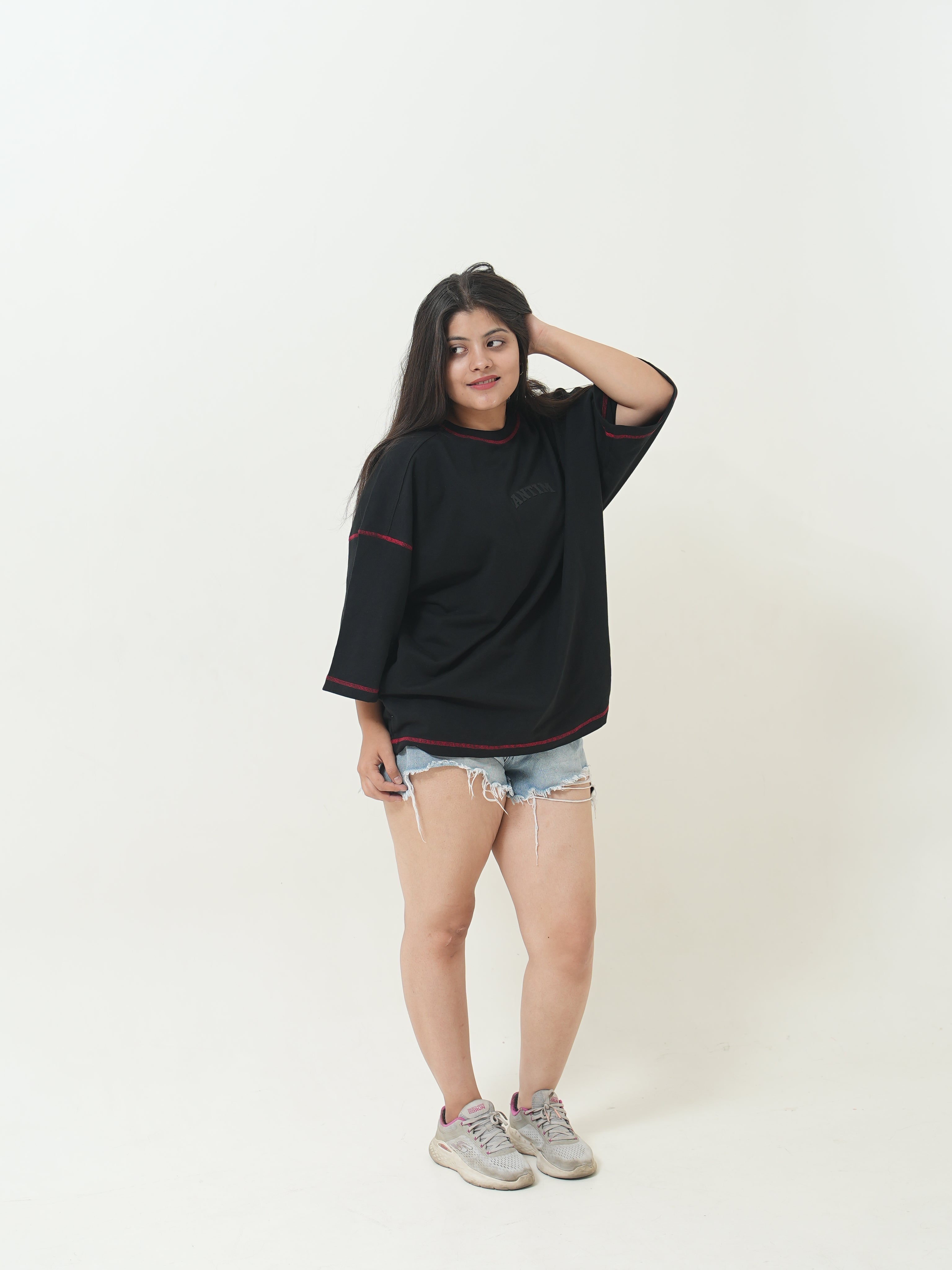 Antim Contrast Stitch Boxy Tee