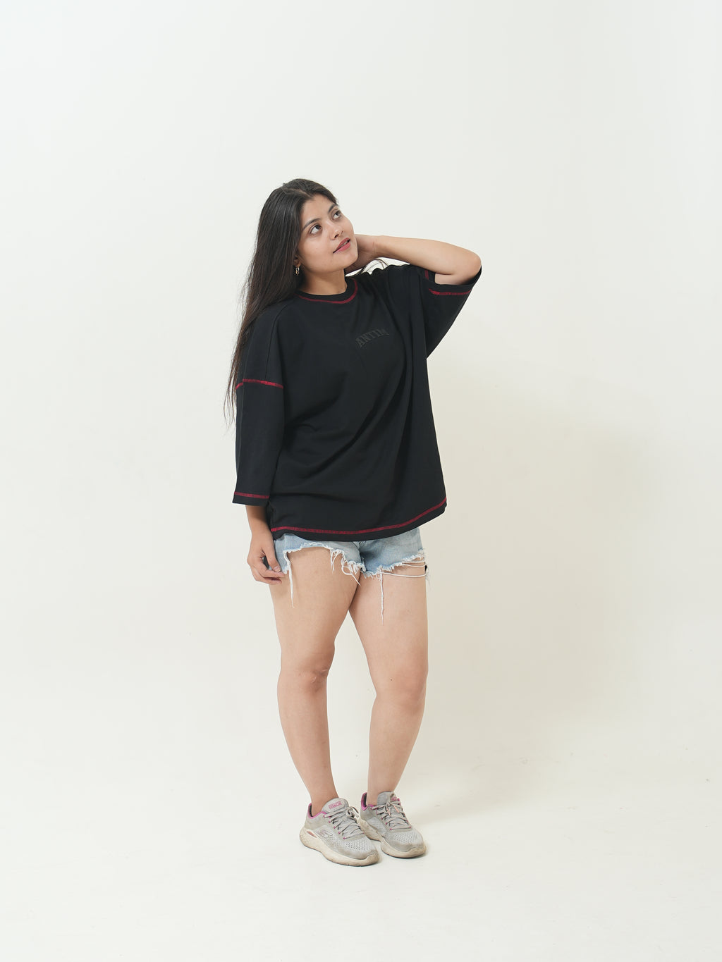 Antim Contrast Stitch Boxy Tee