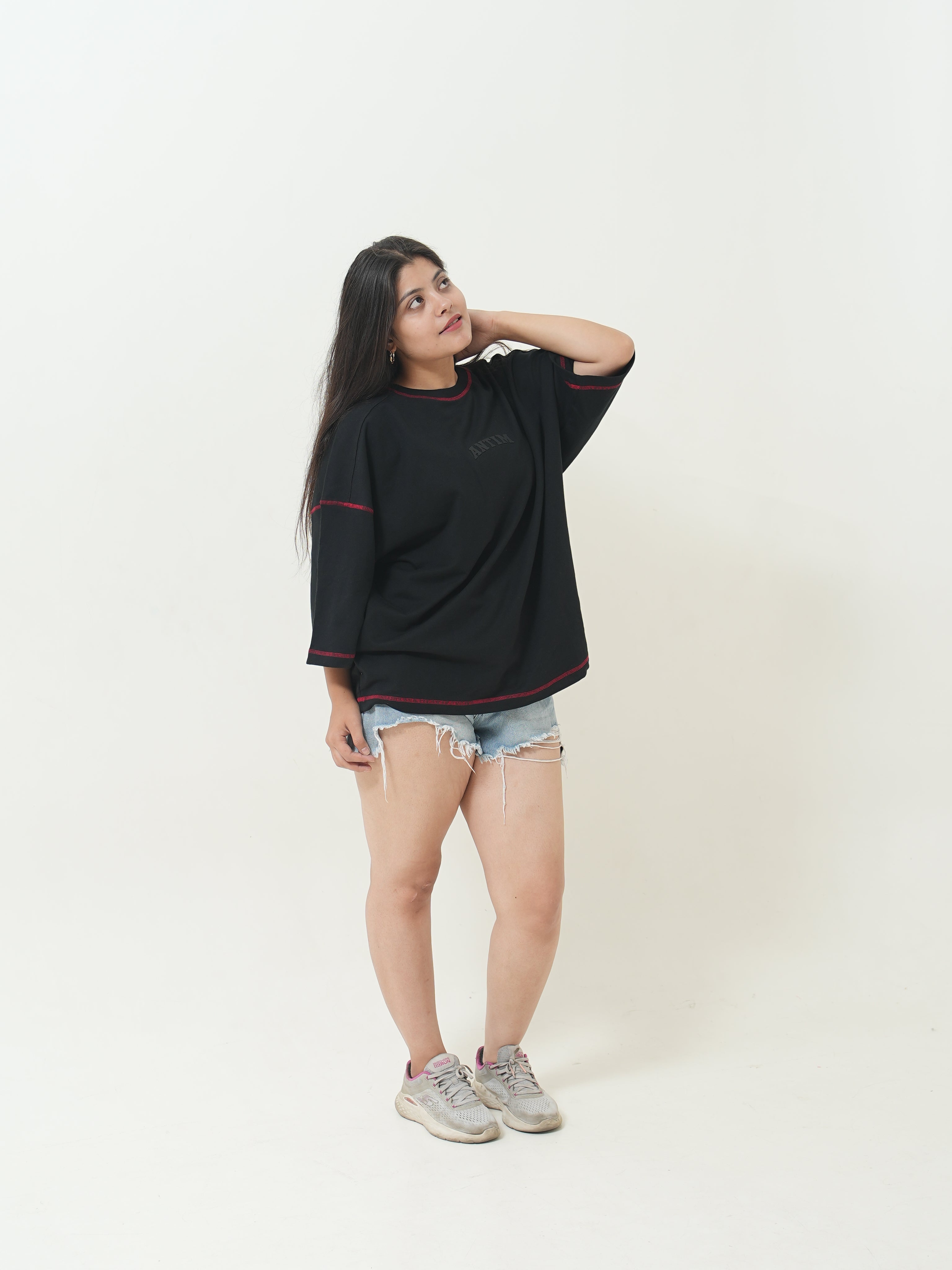 Antim Contrast Stitch Boxy Tee