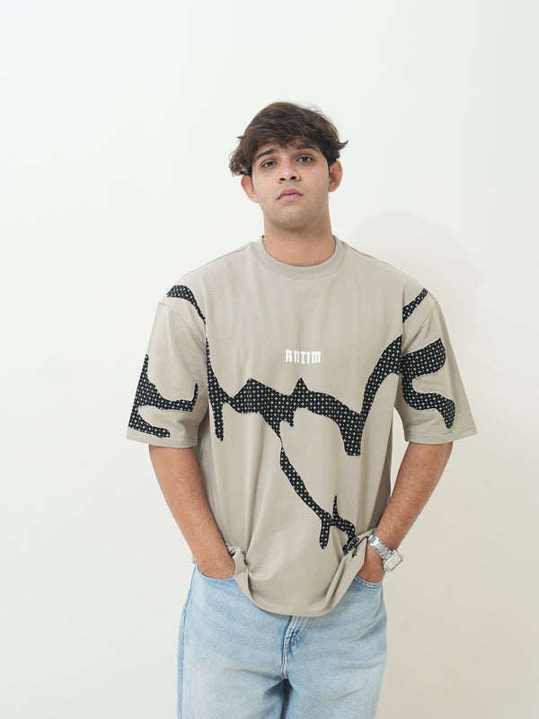 Antim Abstract Pattern Oversized Tee - Image 1